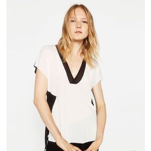 Zara Black and White Top